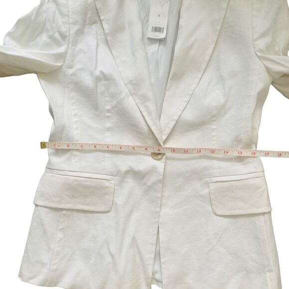 NWT Banana Republic CREAM One Button Sculpted Linen Blend Blazer SZ 8 New, MY23 - Picture 5 of 12